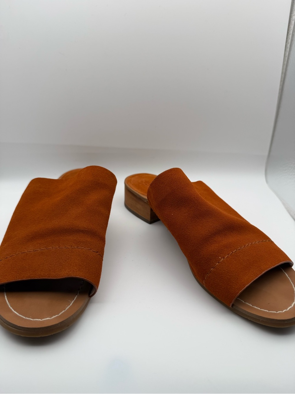 Splendid Suede Slide Mules in Rust - Picture 2 of 6